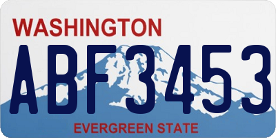 WA license plate ABF3453