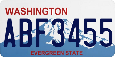 WA license plate ABF3455