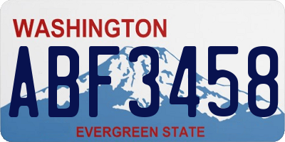 WA license plate ABF3458