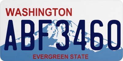 WA license plate ABF3460