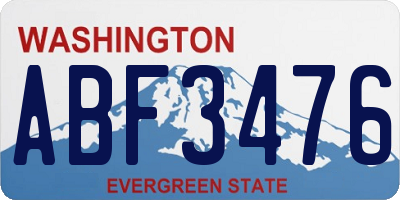 WA license plate ABF3476