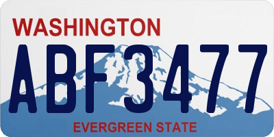 WA license plate ABF3477