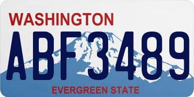 WA license plate ABF3489
