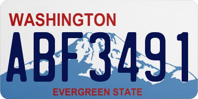 WA license plate ABF3491