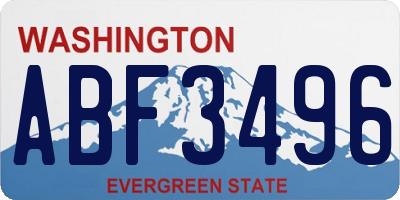 WA license plate ABF3496