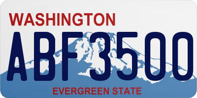 WA license plate ABF3500