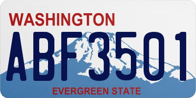 WA license plate ABF3501