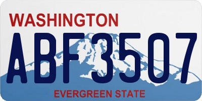 WA license plate ABF3507