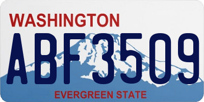 WA license plate ABF3509