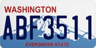 WA license plate ABF3511