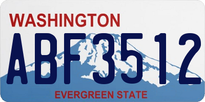 WA license plate ABF3512