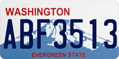 WA license plate ABF3513