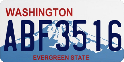 WA license plate ABF3516