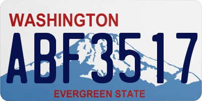 WA license plate ABF3517