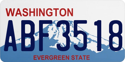 WA license plate ABF3518