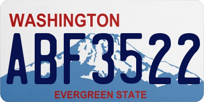 WA license plate ABF3522