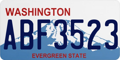WA license plate ABF3523