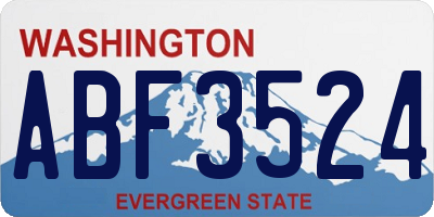 WA license plate ABF3524