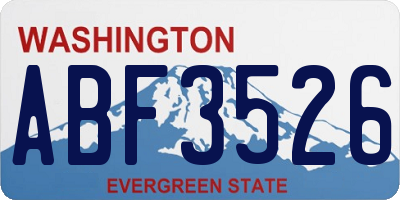 WA license plate ABF3526