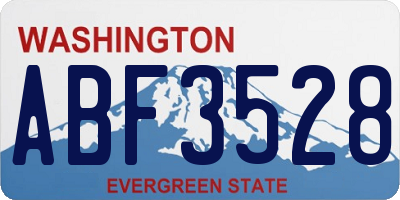 WA license plate ABF3528