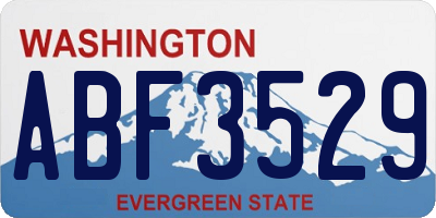 WA license plate ABF3529