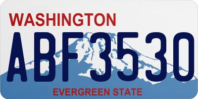 WA license plate ABF3530