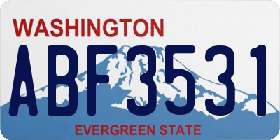 WA license plate ABF3531