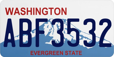WA license plate ABF3532