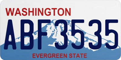 WA license plate ABF3535