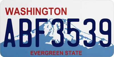 WA license plate ABF3539