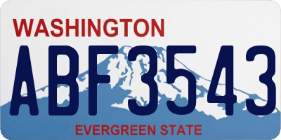 WA license plate ABF3543