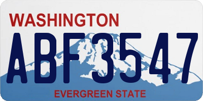 WA license plate ABF3547