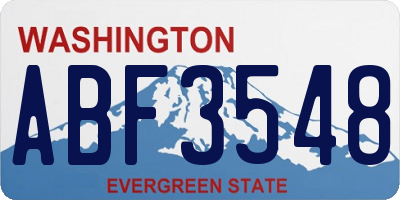 WA license plate ABF3548