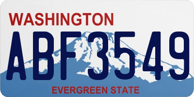 WA license plate ABF3549