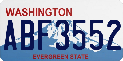 WA license plate ABF3552