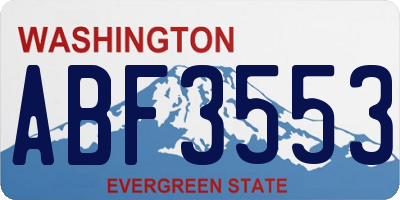 WA license plate ABF3553
