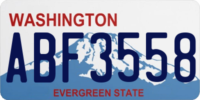 WA license plate ABF3558