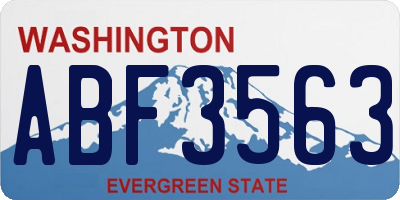 WA license plate ABF3563