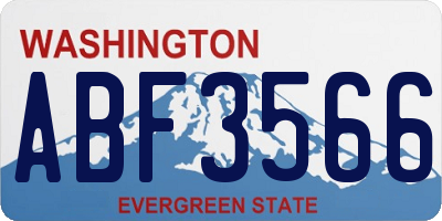 WA license plate ABF3566