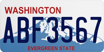WA license plate ABF3567