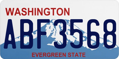 WA license plate ABF3568