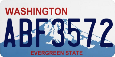 WA license plate ABF3572