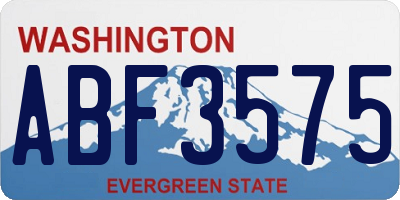 WA license plate ABF3575