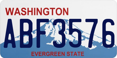 WA license plate ABF3576