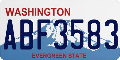 WA license plate ABF3583