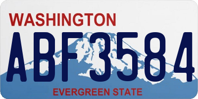 WA license plate ABF3584