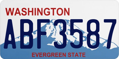 WA license plate ABF3587
