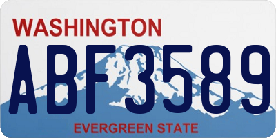 WA license plate ABF3589