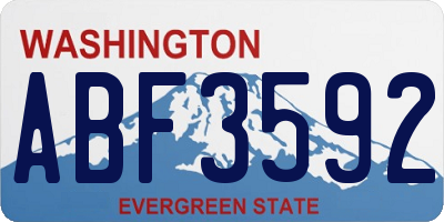 WA license plate ABF3592