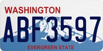 WA license plate ABF3597